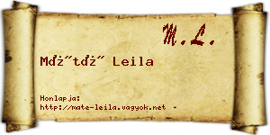 Máté Leila névjegykártya